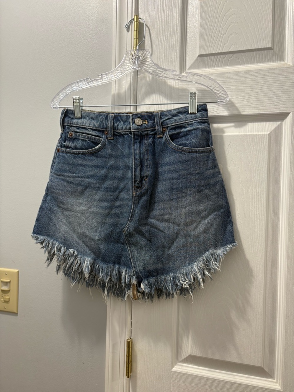 Free People We The Free Bailey Denim Mini Skirt Size 25 NWT